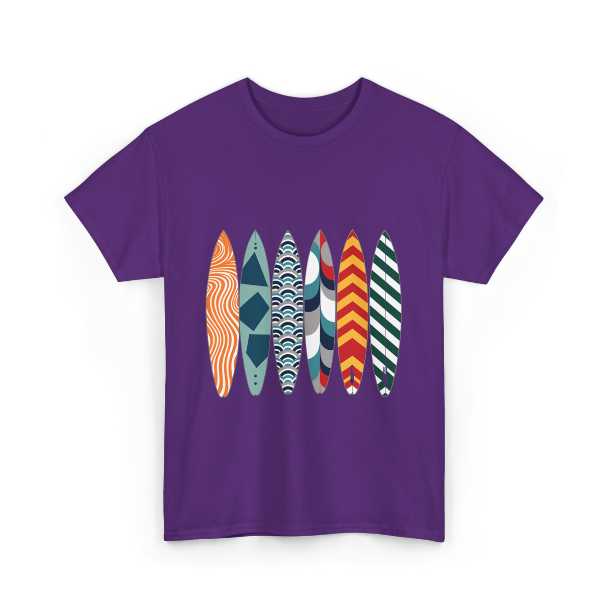 Colorful Surfboards Surfing Art T-Shirt - Purple