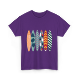 Colorful Surfboards Surfing Art T-Shirt - Purple