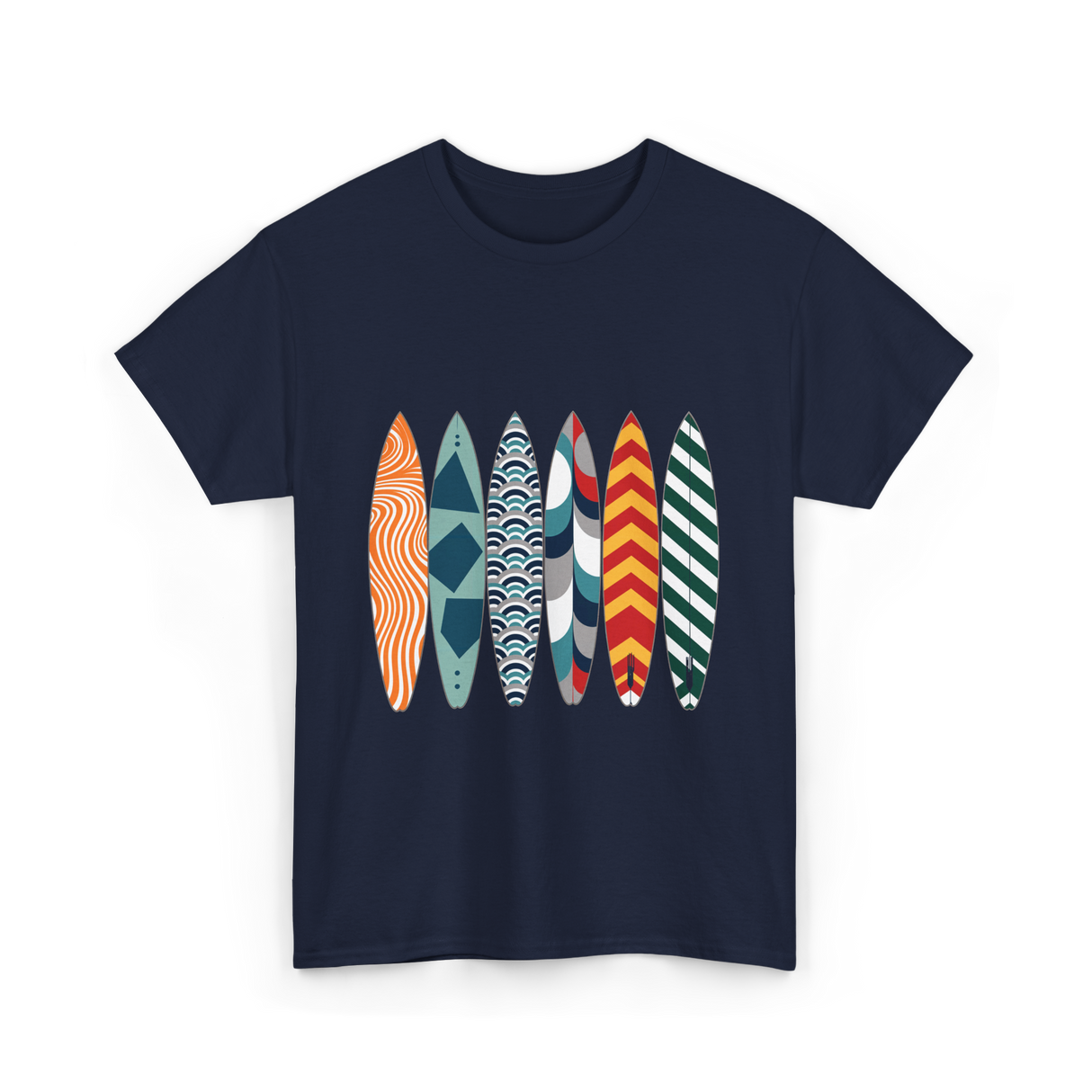 Colorful Surfboards Surfing Art T-Shirt - Navy