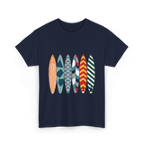 Colorful Surfboards Surfing Art T-Shirt - Navy