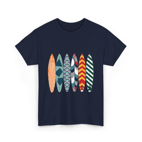 Colorful Surfboards Surfing Art T-Shirt - Navy