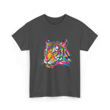 Colorful Tiger Art Animals T-Shirt - Dark Heather