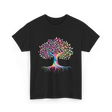 Colorful Tree Art Nature Design T-Shirt - Black