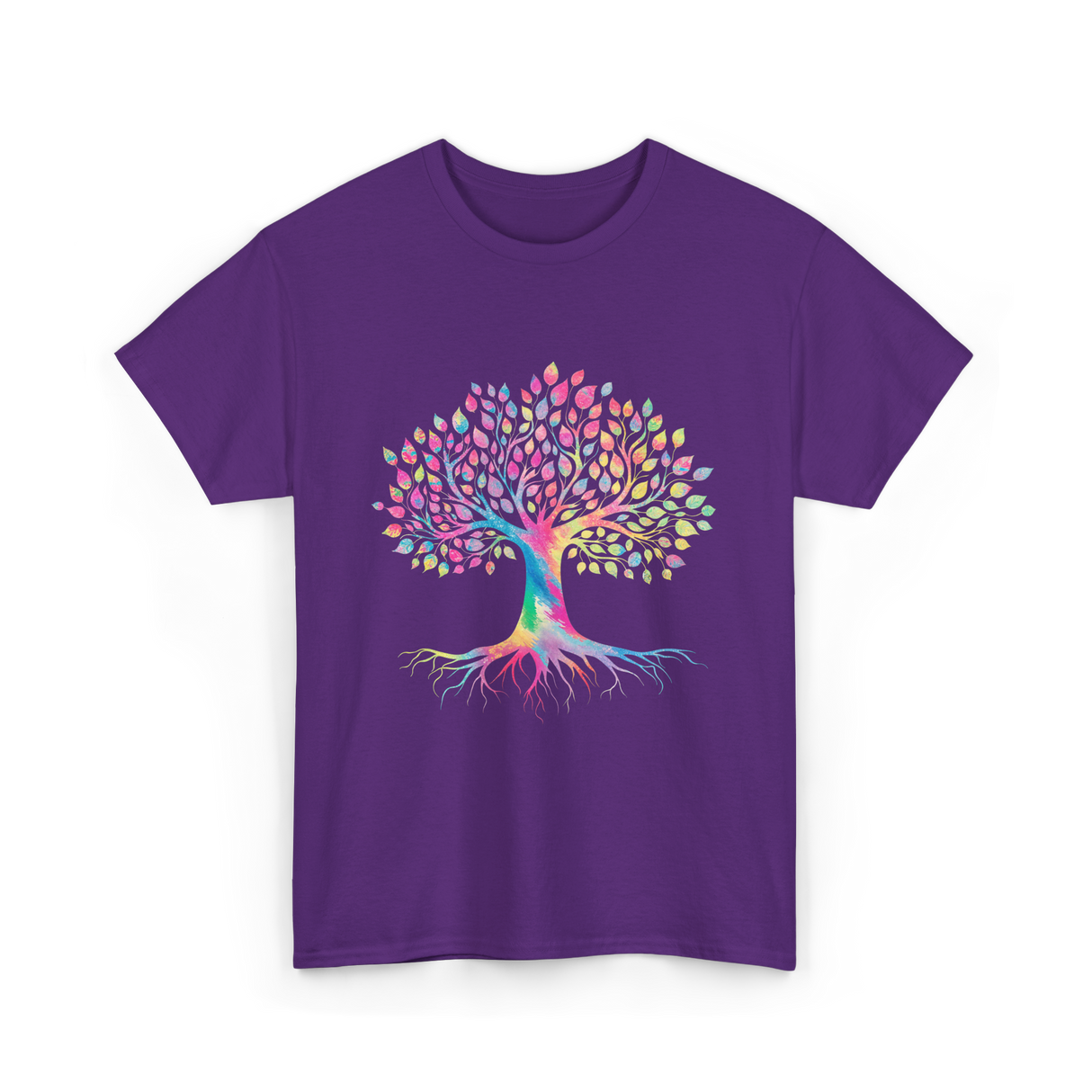 Colorful Tree Art Nature Design T-Shirt - Purple