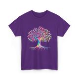 Colorful Tree Art Nature Design T-Shirt - Purple