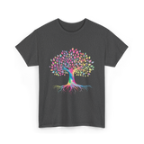 Colorful Tree Art Nature Design T-Shirt - Dark Heather