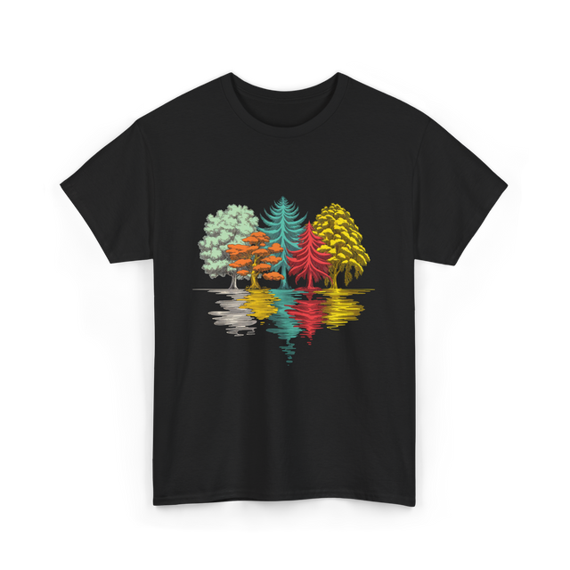 Colorful Trees Nature Wildlife T-Shirt - Black