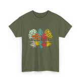 Colorful Trees Nature Wildlife T-Shirt - Military Green