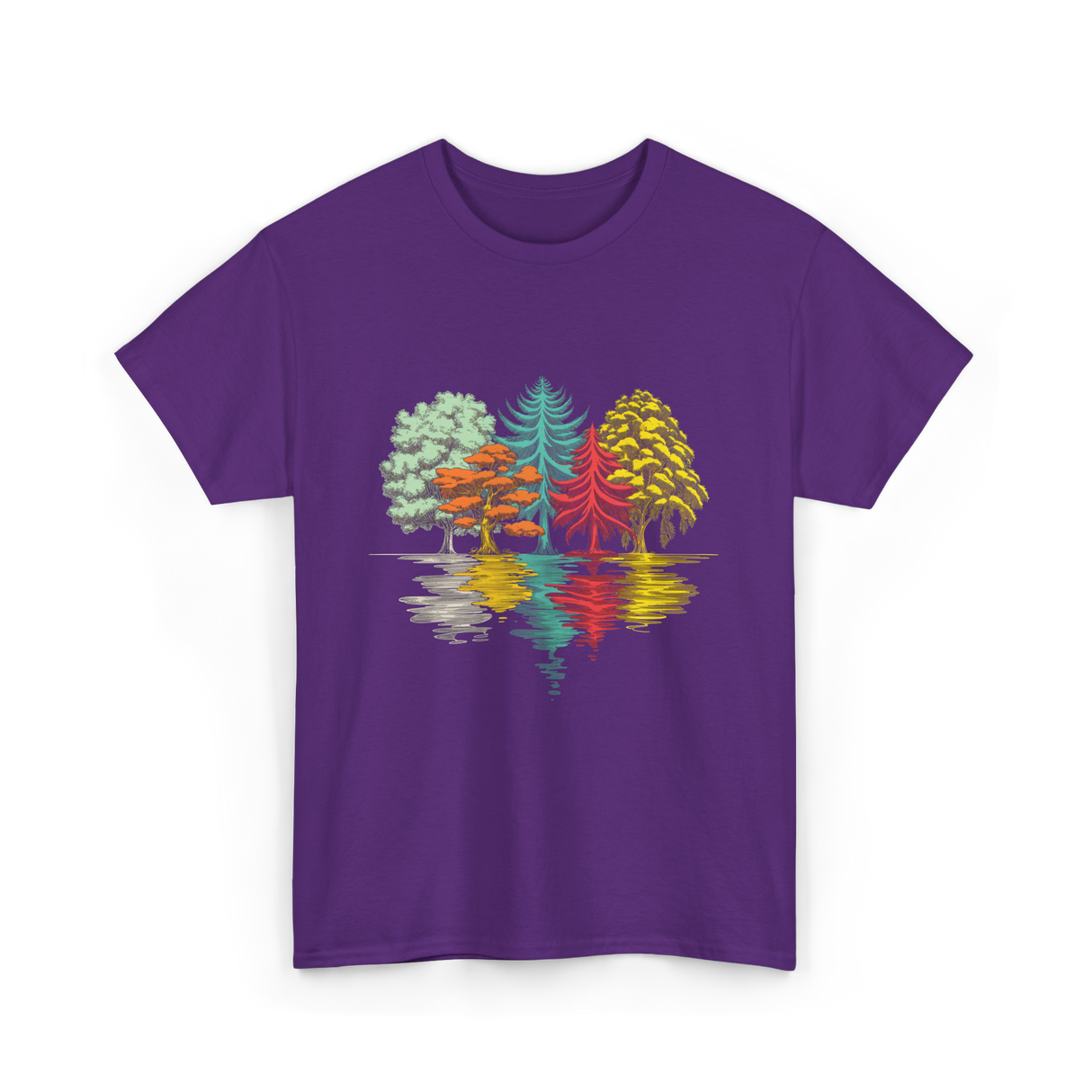 Colorful Trees Nature Wildlife T-Shirt - Purple