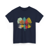 Colorful Trees Nature Wildlife T-Shirt - Navy