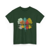 Colorful Trees Nature Wildlife T-Shirt - Forest Green