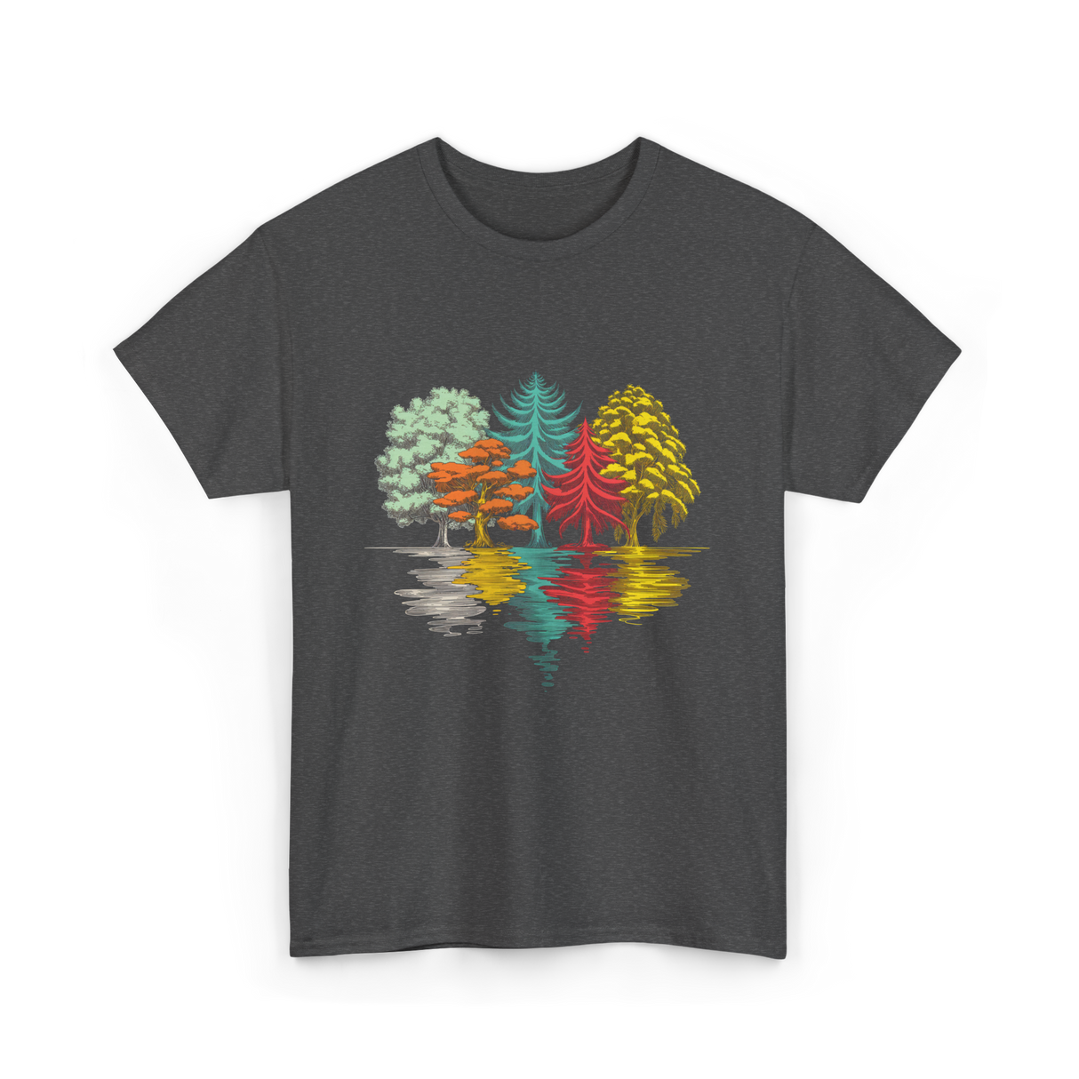 Colorful Trees Nature Wildlife T-Shirt - Dark Heather