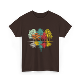 Colorful Trees Nature Wildlife T-Shirt - Dark Chocolate