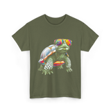 Colorful Turtle Turtle Lover T-Shirt - Military Green