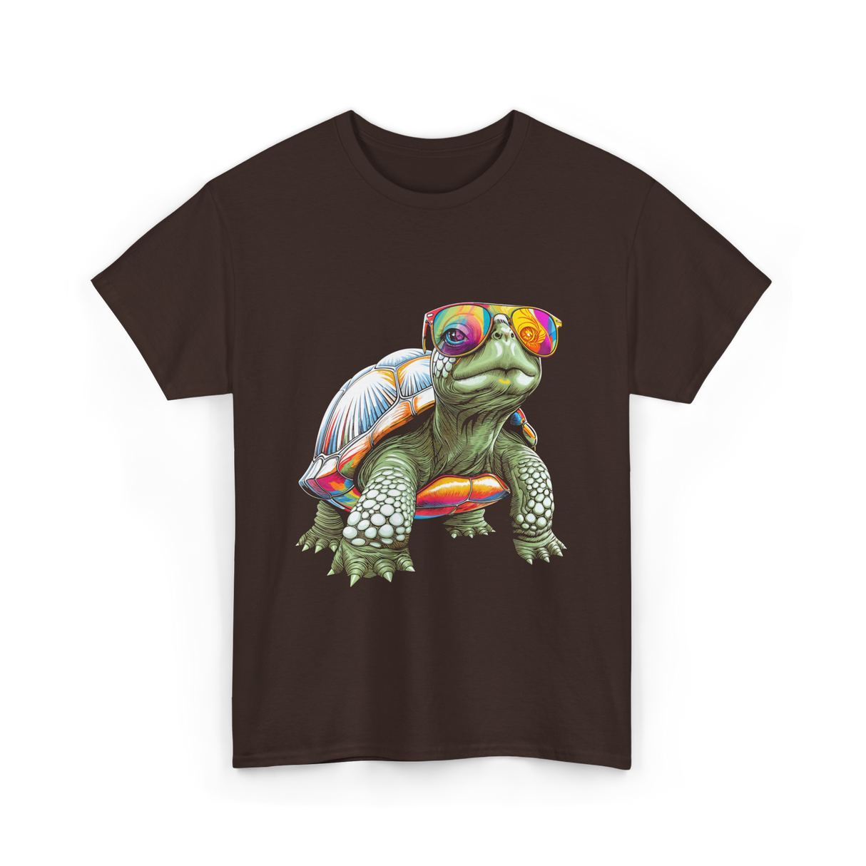 Colorful Turtle Turtle Lover T-Shirt - Dark Chocolate