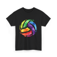 Colorful Volleyball T-Shirt - Black