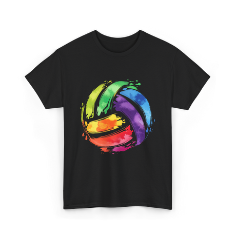 Colorful Volleyball T-Shirt - Black