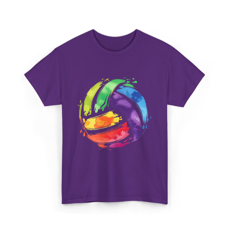 Colorful Volleyball T-Shirt - Purple