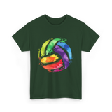 Colorful Volleyball T-Shirt - Forest Green