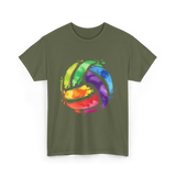 Colorful Volleyball T-Shirt - Military Green