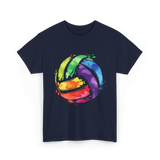 Colorful Volleyball T-Shirt - Navy