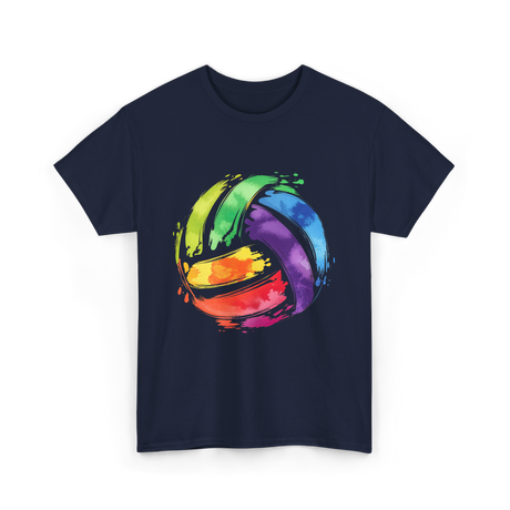 Colorful Volleyball T-Shirt - Navy