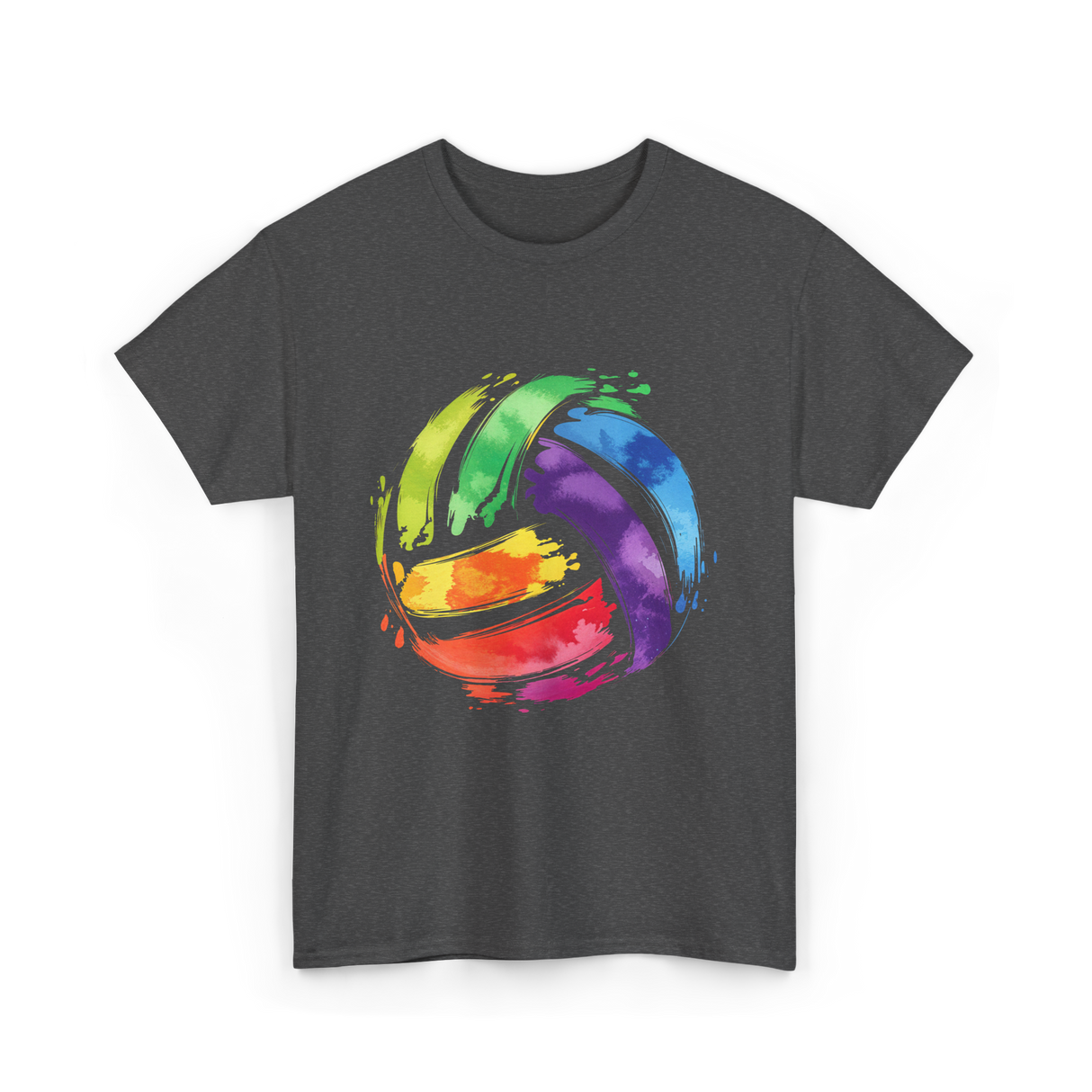 Colorful Volleyball T-Shirt - Dark Heather