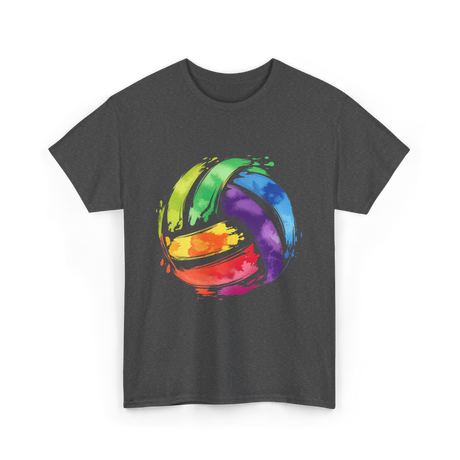 Colorful Volleyball T-Shirt - Dark Heather