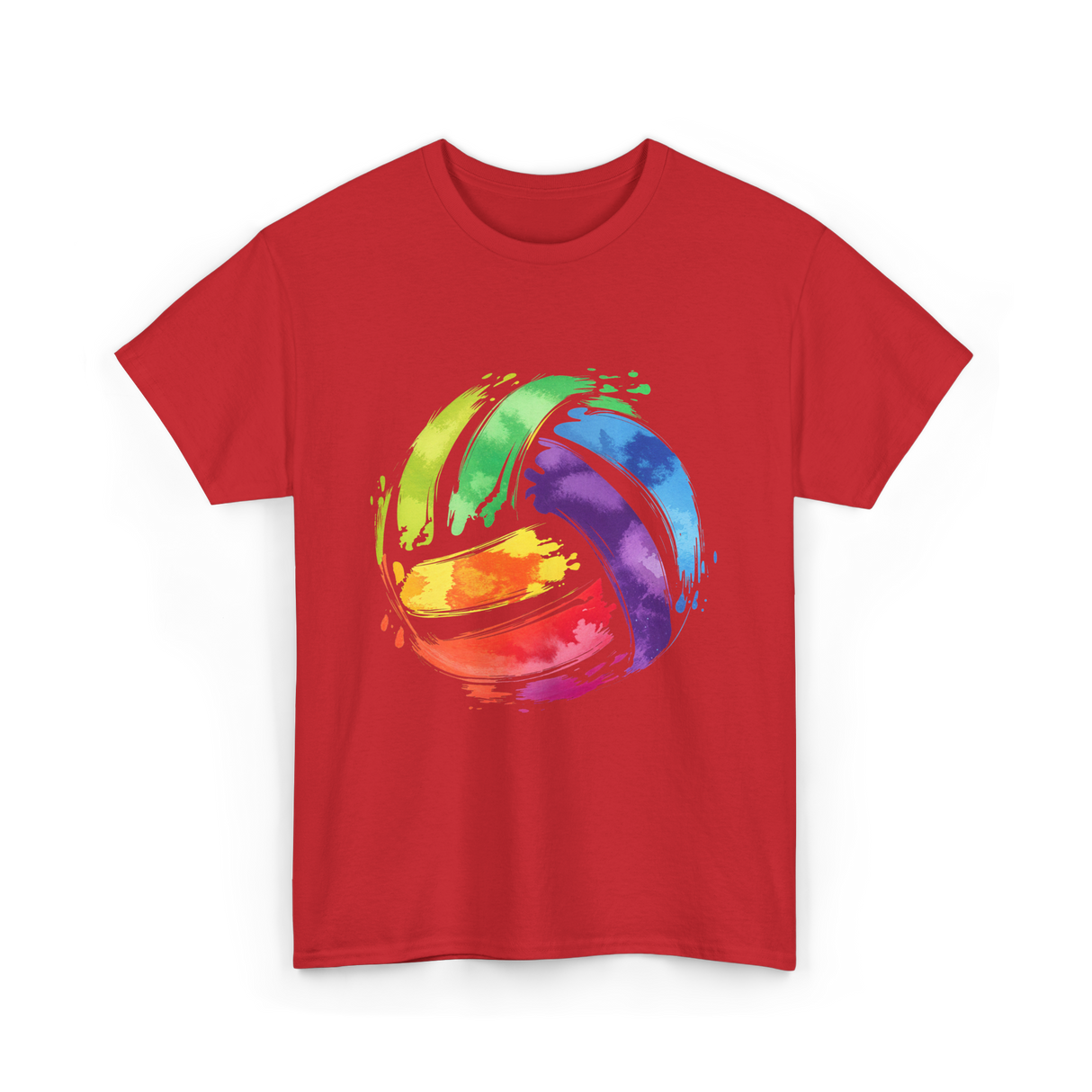 Colorful Volleyball T-Shirt - Red