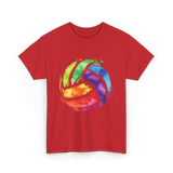 Colorful Volleyball T-Shirt - Red