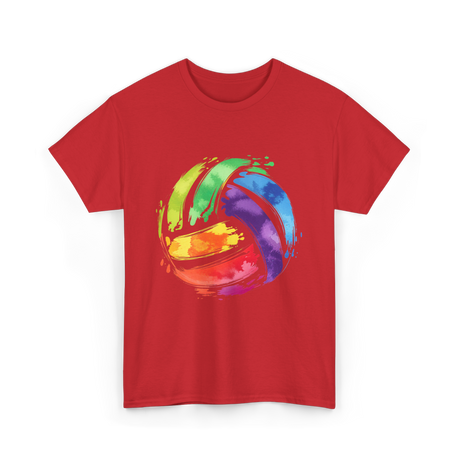 Colorful Volleyball T-Shirt - Red