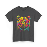 Colourful Bear Artwork Animal Art T-Shirt - Dark Heather