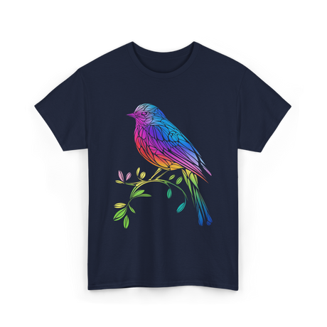 Colourful Bird Birdwatching T-Shirt - Navy