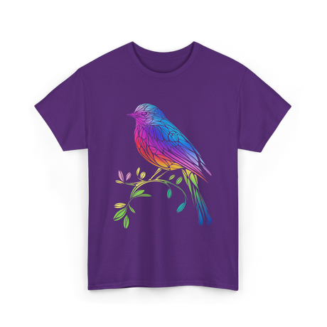 Colourful Bird Birdwatching T-Shirt - Purple