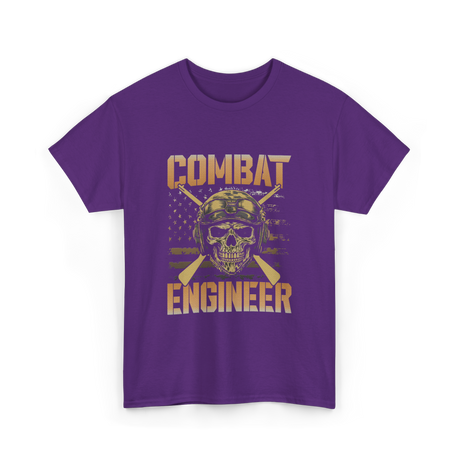 Combat Engineer Combat Veteran T-Shirt - Purple