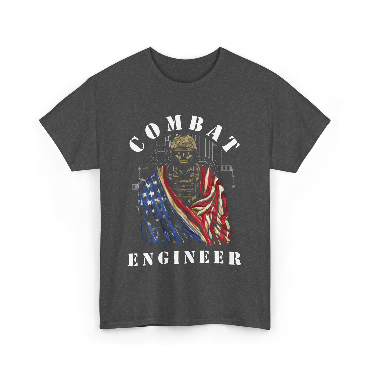 Combat Engineer Military Veteran T-Shirt - Dark Heather