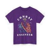 Combat Engineer Military Veteran T-Shirt - Purple