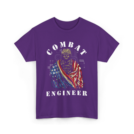 Combat Engineer Military Veteran T-Shirt - Purple