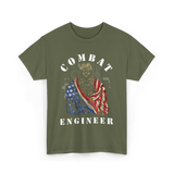 Combat Engineer Military Veteran T-Shirt - Military Green