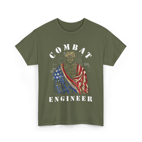 Combat Engineer Military Veteran T-Shirt - Military Green