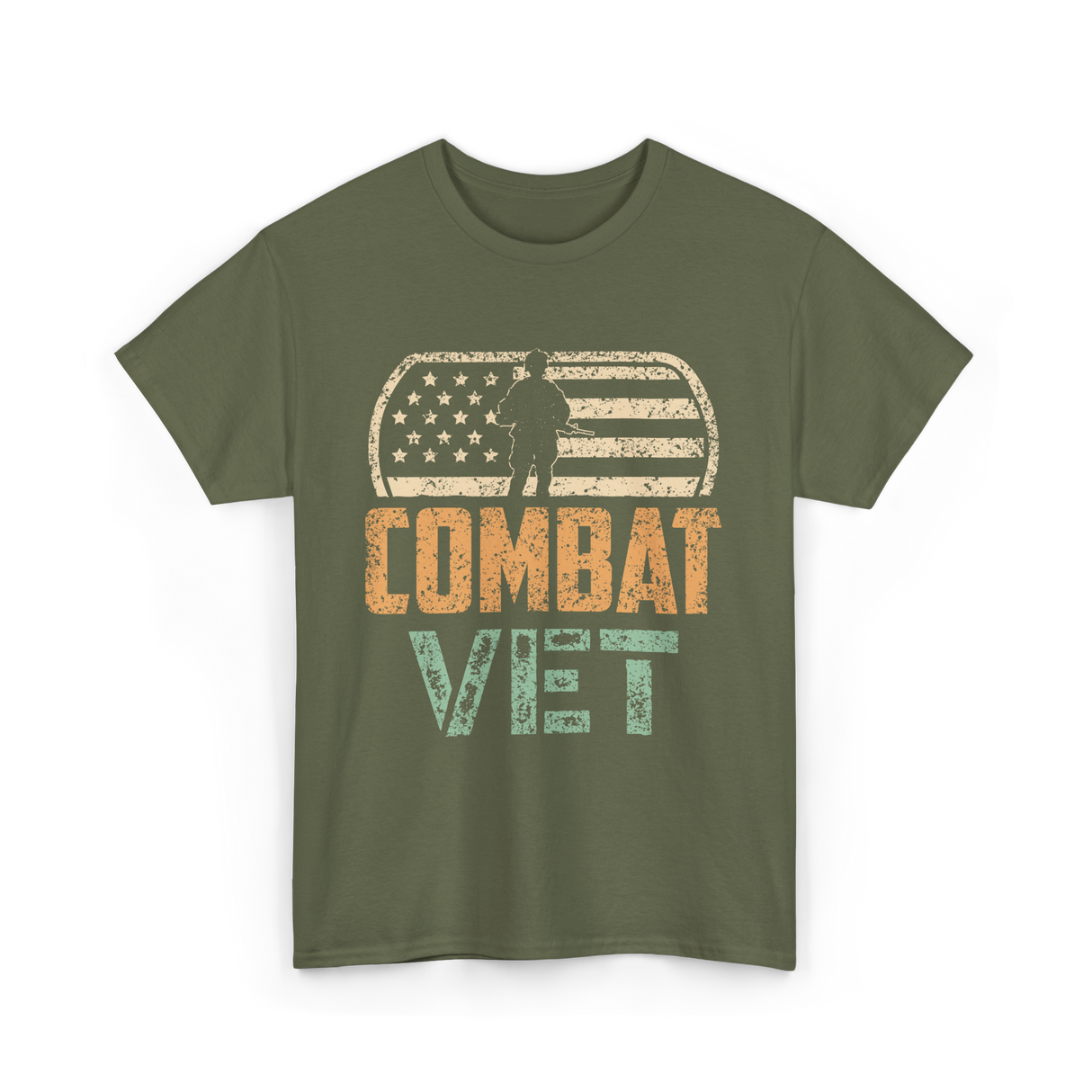 Combat Vet Veteran T-Shirt - Military Green