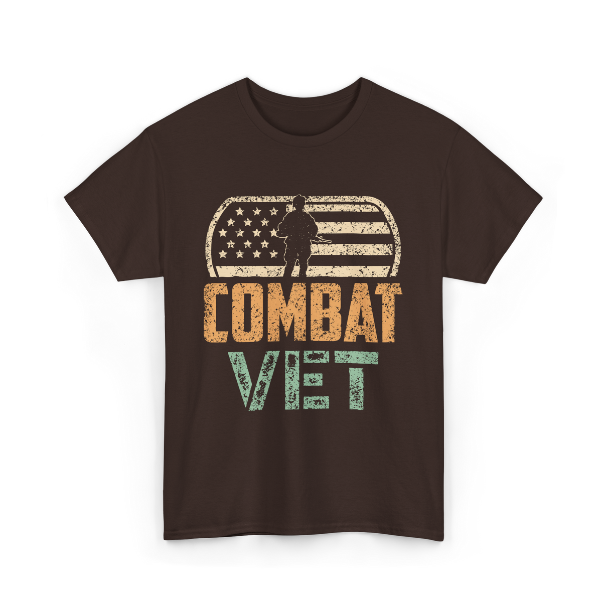 Combat Vet Veteran T-Shirt - Dark Chocolate