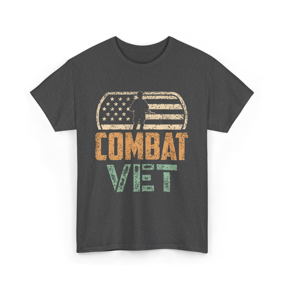 Combat Vet Veteran T-Shirt - Dark Heather