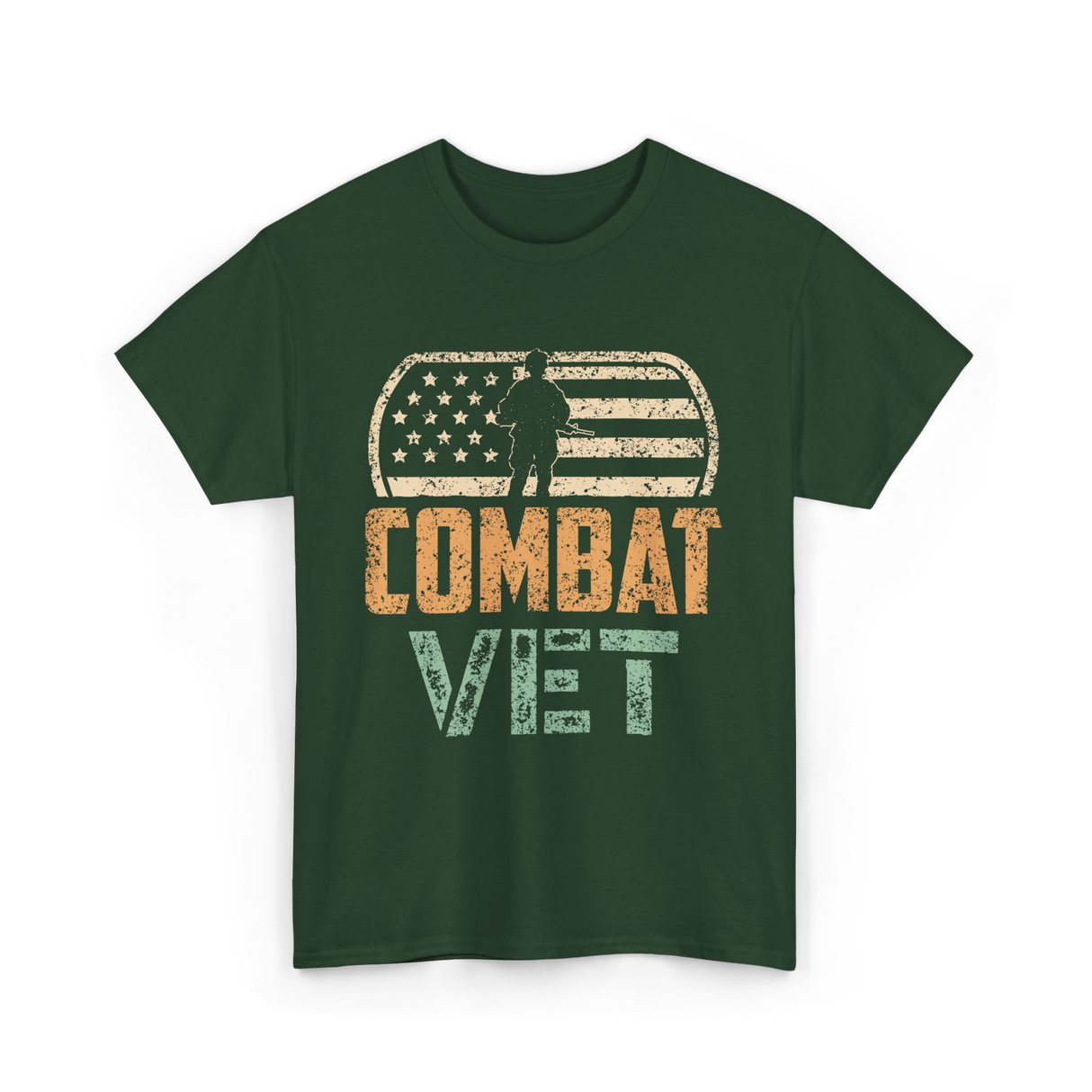 Combat Vet Veteran T-Shirt - Forest Green