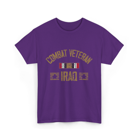 Combat Veteran Iraq Veteran T-Shirt - Purple