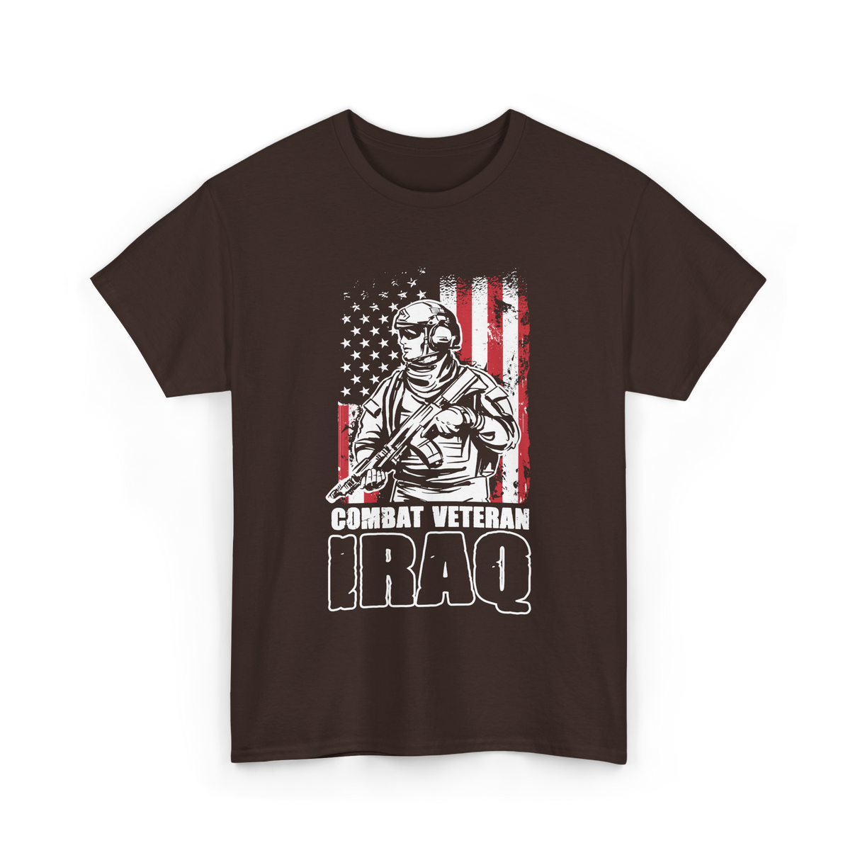 Combat Veteran Iraq Veteran T-Shirt - Dark Chocolate