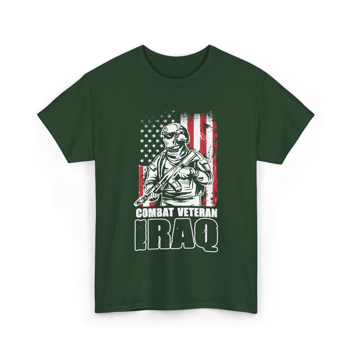 Combat Veteran Iraq Veteran T-Shirt - Forest Green