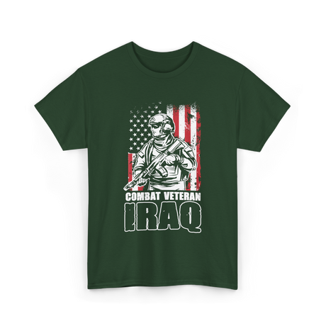 Combat Veteran Iraq Veteran T-Shirt - Forest Green