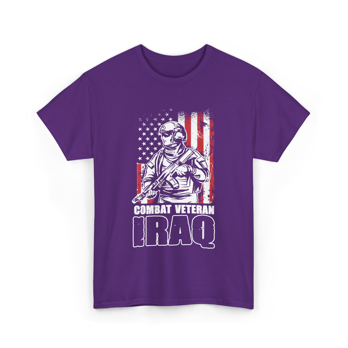 Combat Veteran Iraq Veteran T-Shirt - Purple