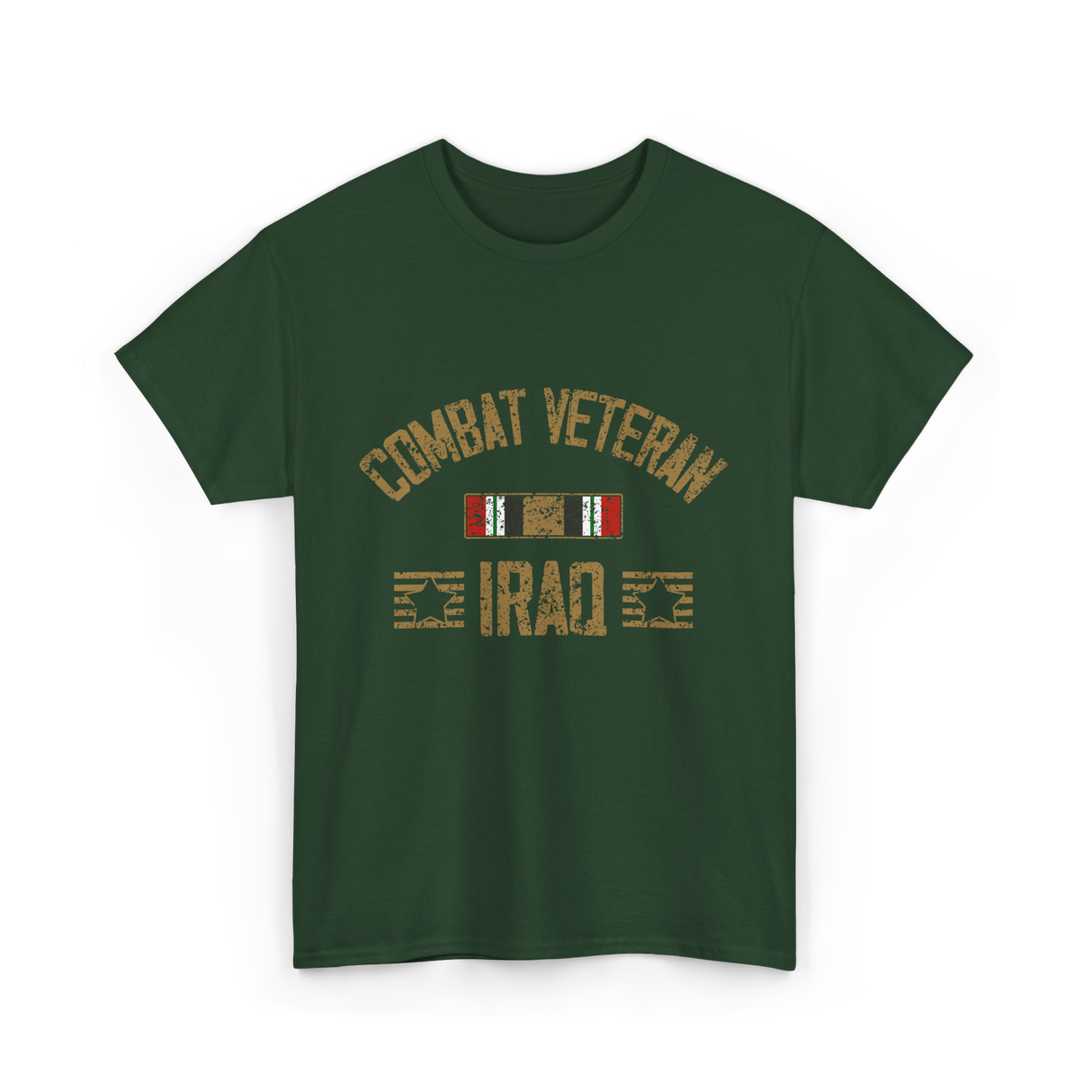 Combat Veteran Iraq Veteran T-Shirt - Forest Green